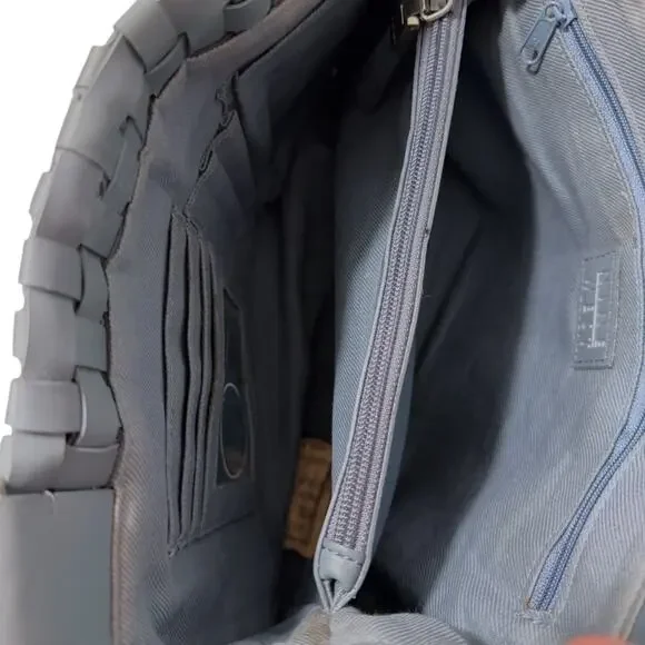 Nine West Soft Weave Blue Woven Shoulder Bag Braided Handles NWT - Picture 6 of 6